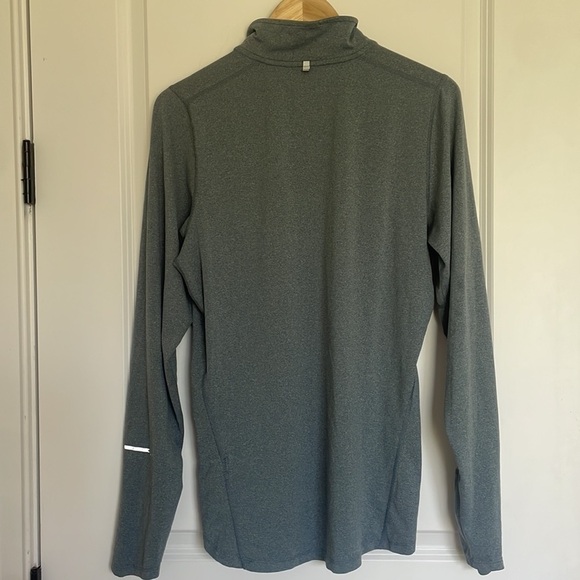 Nike Running Men’s DriFit 1/4 Zip Popover Grey/Green S - Picture 5 of 8
